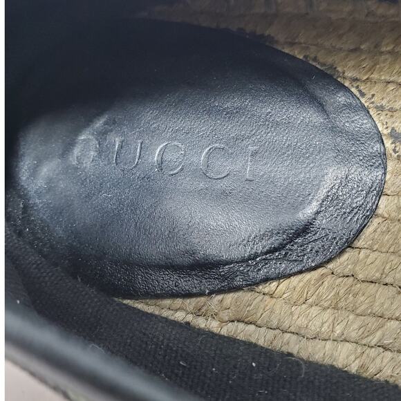GUCCI Canvas Flora Knight Print Nero Flat Espadrilles Black Size 36.5 US 6.5 - Picture 10 of 16